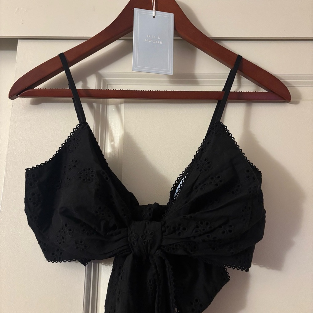 NWT Hill House Eyelet Celine Top Black Size S